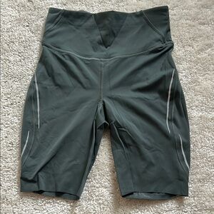 Lululemon High-Waisted Green Biker Shorts